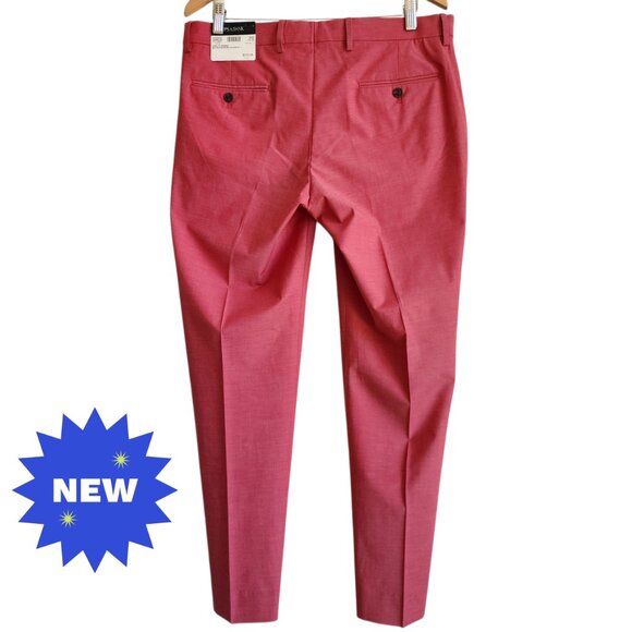 35x30 Rose Pink Pants New Jos A Bank Skinny Fit Pant Polyester Nwt Mens Magenta - Picture 3 of 17